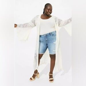 Festi Lace White Kimono Size 4X